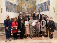 Křest pravnoučka Vojtěcha v čase pandemie koronaviru, kostel sv. Jakuba ve Zlíně, jaro 2021