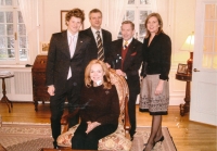 With the Havels. L to R: Petr Kolář’s son Adam Kolář, Petr Kolář, Václav Havel, wife Jaroslava Kolářová, and Dagmar Havlová in the front, 2006/2007