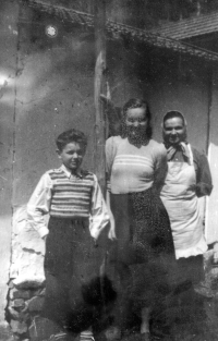 Stanislav Navrátil with his eldest sister Maria and mother / Vír / around 1950
