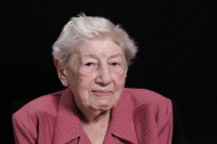 Olga Streitová při natáčení pro Paměť národa, Náměšť na Hané, 18. března 2023