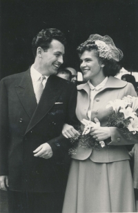 Svatba Bohumila a Evy Homolových, Praha, 1950