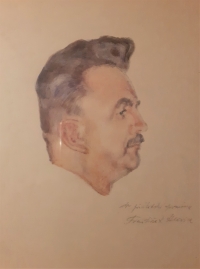 Portrait of his grandfather František Sláma
