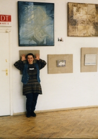 Yaroslava's first art exhibition, 1999
