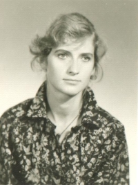 Wife Věra Náhlíková, née Rudolfová, in a passport photo from the 1980s