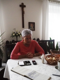 Stanislava Kulová během natáčení v Rajhradě, 2023