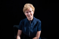 Zora Bútorová počas natáčania.