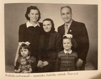 Family together - mother, grandmother, father, Tena and Martha