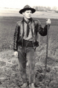 Jiří Wolf jako skaut  během druhé obnovy Junáka, 1969/1970