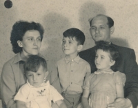 Richter's family: a witness with his parents Božena and Milan and older siblings Martin and Jitka, 1955