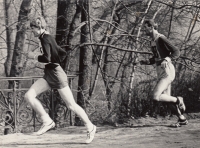 Jan Matějíček (first from the right), cross-country running in the military service, 1968