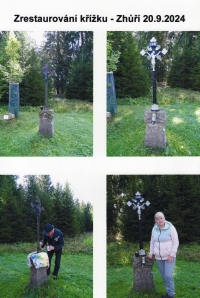 The Hojdekrs at one of the restored crosses