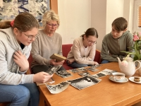 Helena Melichová with pupils during recording for the project Stories of Our Neighbours, 2024