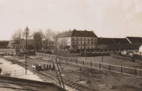 General view of the Zedníček farm and adjacent buildings before nationalisation