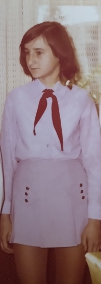 Zuzana Hudečková jako pionýrka (začátek 70. let)
