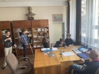 Filming with the witness for the Stories of Our Neighbours project, November 2024