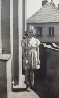 Zuzka Polesny Eggena in the villa in Mladá Boleslav where the family lived during World War II