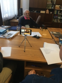 Filming with the witness for the Stories of Our Neighbours project, November 2024