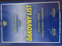 ďakovný list Hurbanovo 