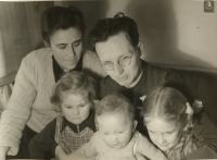 Parents Alena and Karel Polesný with their daughters Magda (left), Anna and Zuzka (right)