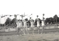 Sokol gymnasts from New York, gymnastic routine, Vienna 1956, photo by Tony Vecera