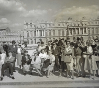 The American Sokol team in Paris after the 1956 meeting on a trip, witness on the far right, photo by Tony Vecera
