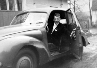 Manžel Adély Lasákové Jiří, v den svatby, 1956