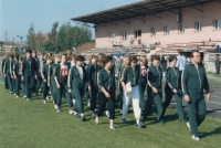 Josef Švehla (v popředí) při atletickém přeboru