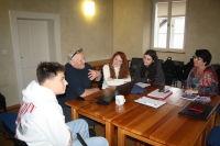 Slavomil Janov recording with the student team for the Stories of Our Neighbours project; 2024
