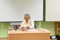 Nahrávání rozhovoru s Adolfinou Vodičkovou do projektu Příběhy našich sousedů