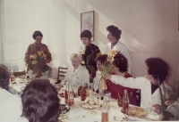 Blanka Matějková at a party at work