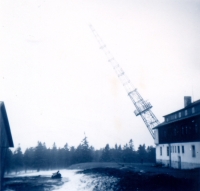 Stržení stožáru starého vysílače na Klínovci