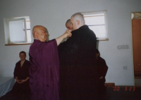 Ordination of Josef (Kodo) Mádl as a Zen monk 23 March 2000 Prague-Stodůlky, Venerable Abbot Nishiyama of Daimanji Monastery, Sendai, Japan.