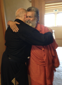 Josef Mádl with yoga teacher Sri Maheswarananda, 2014