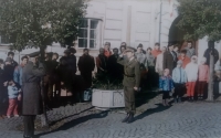 Military oath ceremony in Kašperské Hory, 1970s