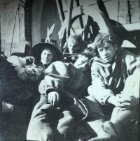 Photo from the filming at Barrandov