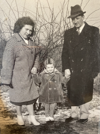 Josef Mádl with his parents Josef Mádl and Anna Mádlová, 1960s
