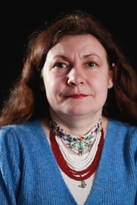 Ольга Деркачова під час інтерв'ю, 2024 р.