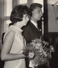 Hana a Karel Hewaničtí, svatební fotografie, 1967