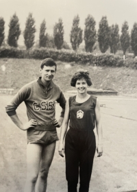 Skokan do výšky Viliam Lendel s manželkou Martou - šprintérkou 