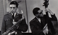 Saxophonist Jiří Stivín and Vincenc Kummer during the Prague Jazz Festival in 1969