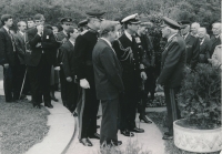 František Fajtl při setkání s králem Karlem III. (tehdy princem Charlesem) a jeho chotí princeznou Dianou, květen 1991