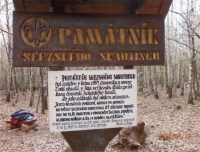 Památník slezského skautingu založený Janem Petrželou a Františkem Broďákem (zakladatel skautingu v Háji), 2012