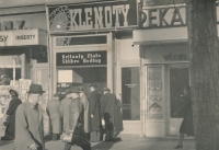 Zlatnictví Augustina Kvocha na rohu Václavského náměstí a Jindřišské ulice v Praze, 30. léta