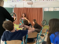 Žáci ZŠ Campanus s Květuší Urban Klimentovou během projektu Příběhy našich sousedů