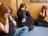 Tým Příběhů našich sousedů během workshopu v Českém rozhlase Brno 