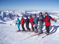 Ludvík Janko with friends on skis (second from the left)