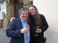 S Ivanem Hlasem, vernisáž výstavy "Kamil Lhoták: Čas zázraků a vynálezů", Galerie Moderna, červen 2016