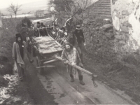 Milada Kohoutková s přáteli, Krašovice 2. pol. 70, let, svatba Jirouškových