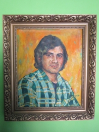 Obraz, na kterém je namalovaný Miloš Lehečka