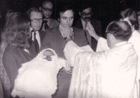 Křest syna Václava v kostele P. Marie Sněžné